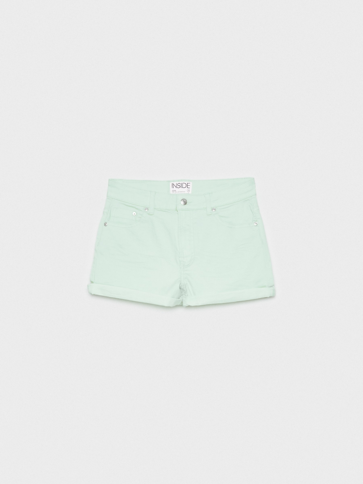%Pto% Shorts sarga tiro medio menta vista frontal