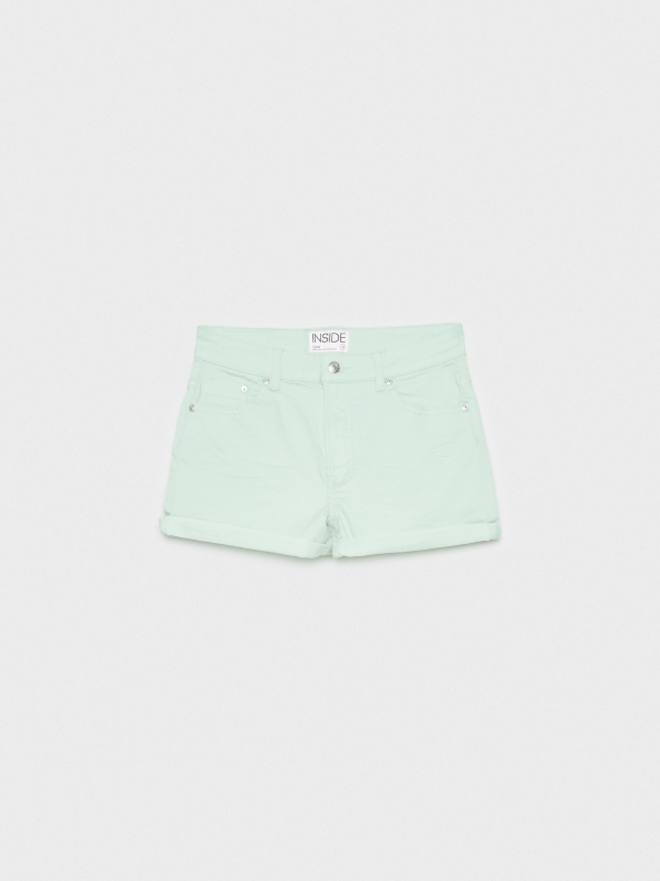  Shorts sarja tiro médio menta vista frontal