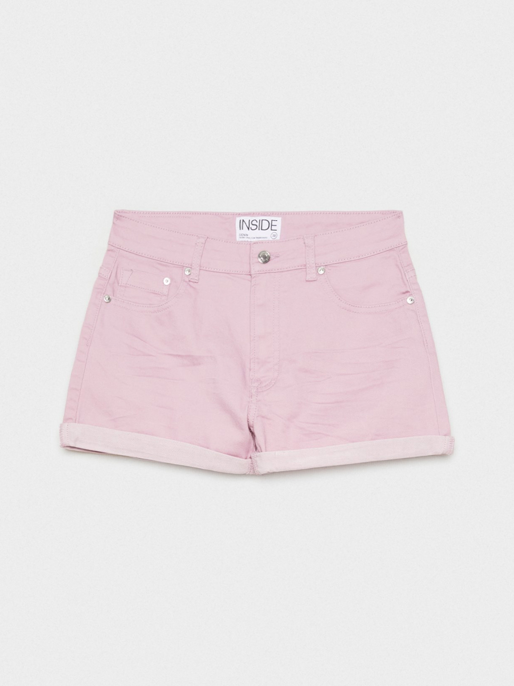 Mid-rise sarga shorts mauve middle front view