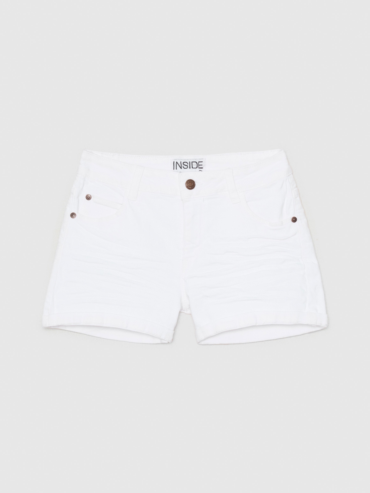%Pto% Bermuda sarja cintura média slim branco vista frontal
