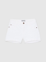 %Pto% Mid-rise slim fit sarga shorts white front view