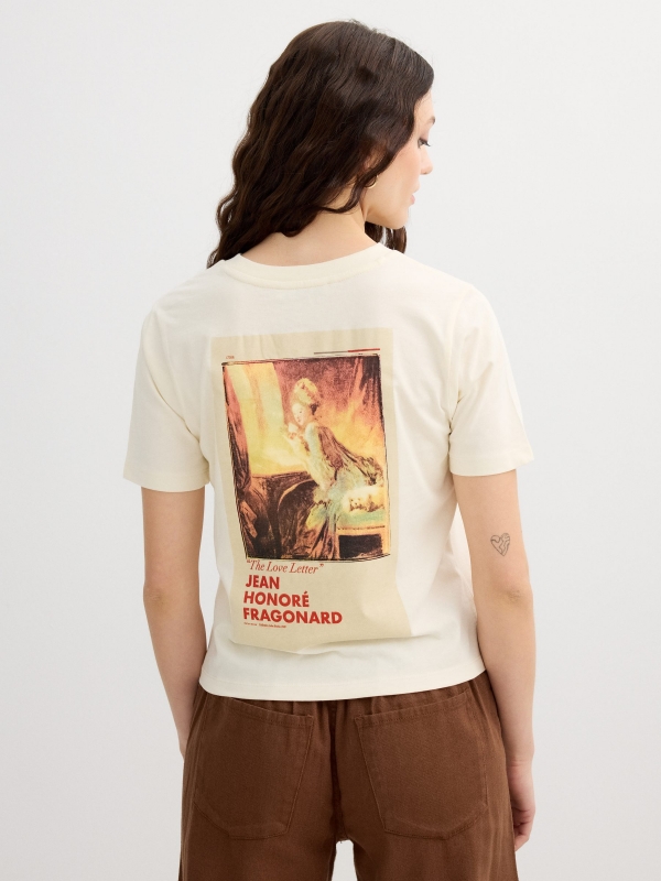 Cotton love letter t-shirt off white middle back view