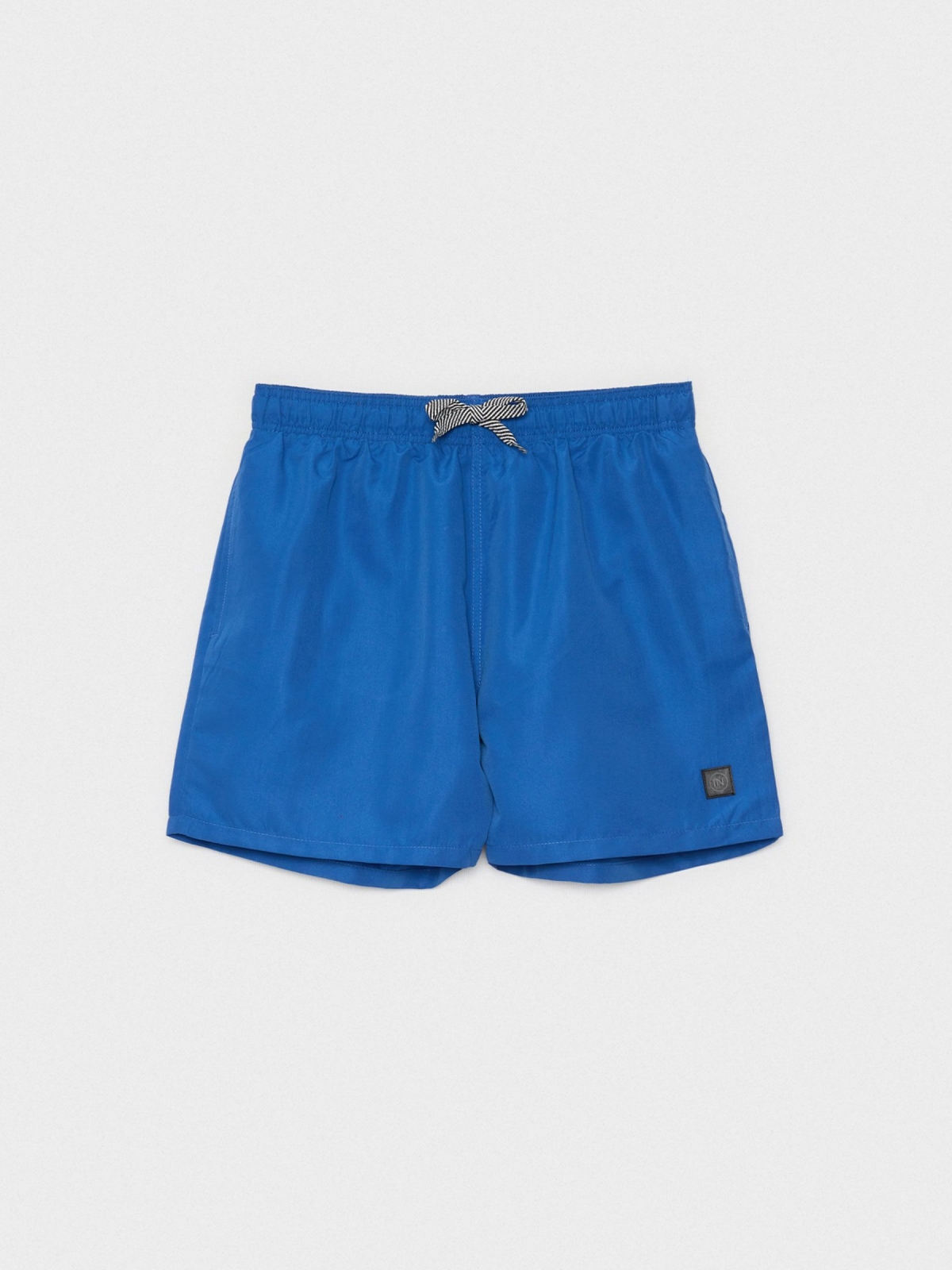 %Pto% Basic swimsuit with pockets electric blue front view