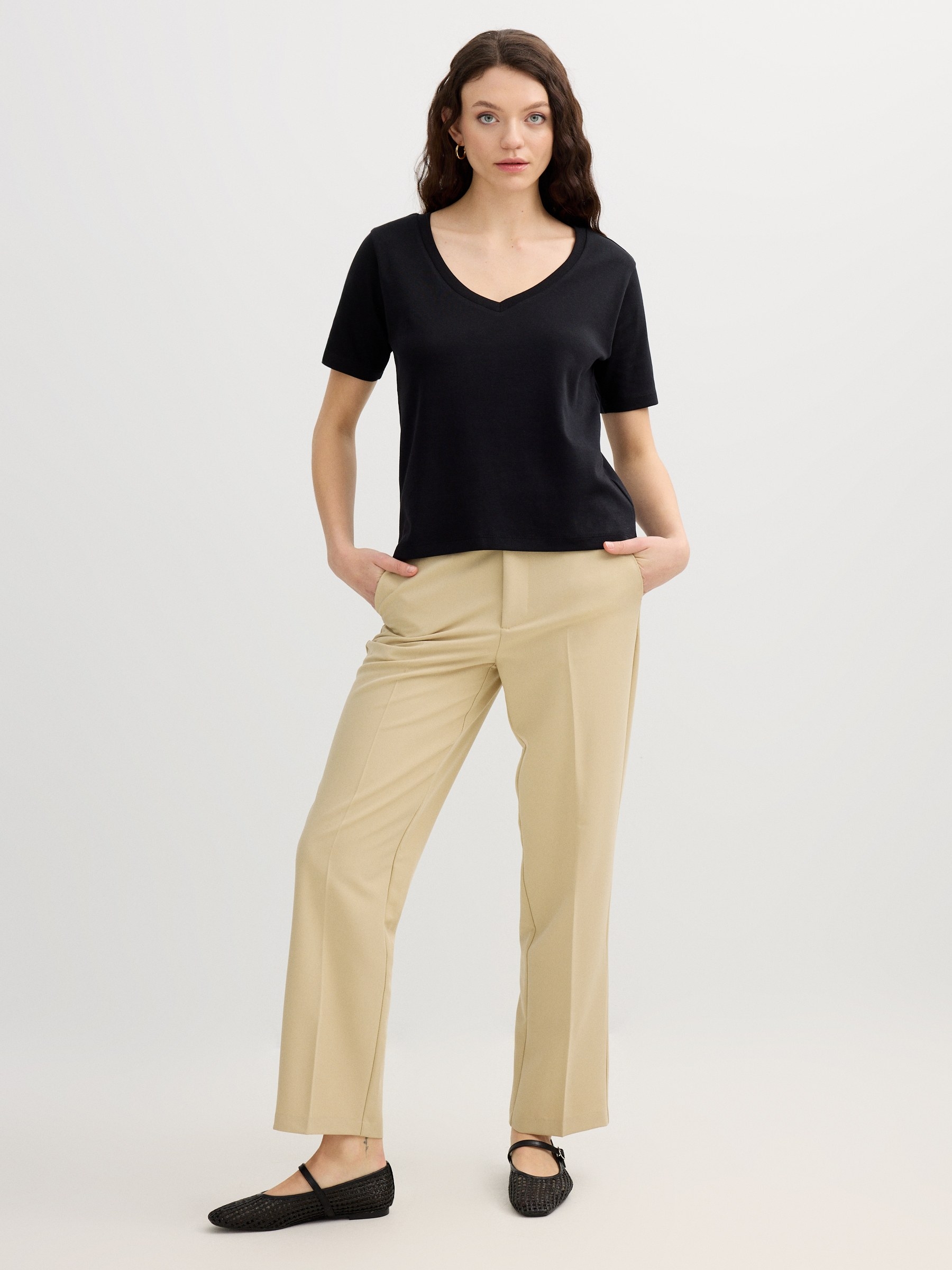 Cotton V-neck T-shirt