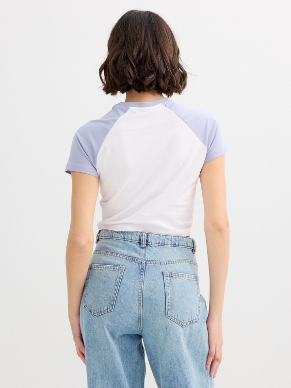 Crop surf t-shirt white middle back view