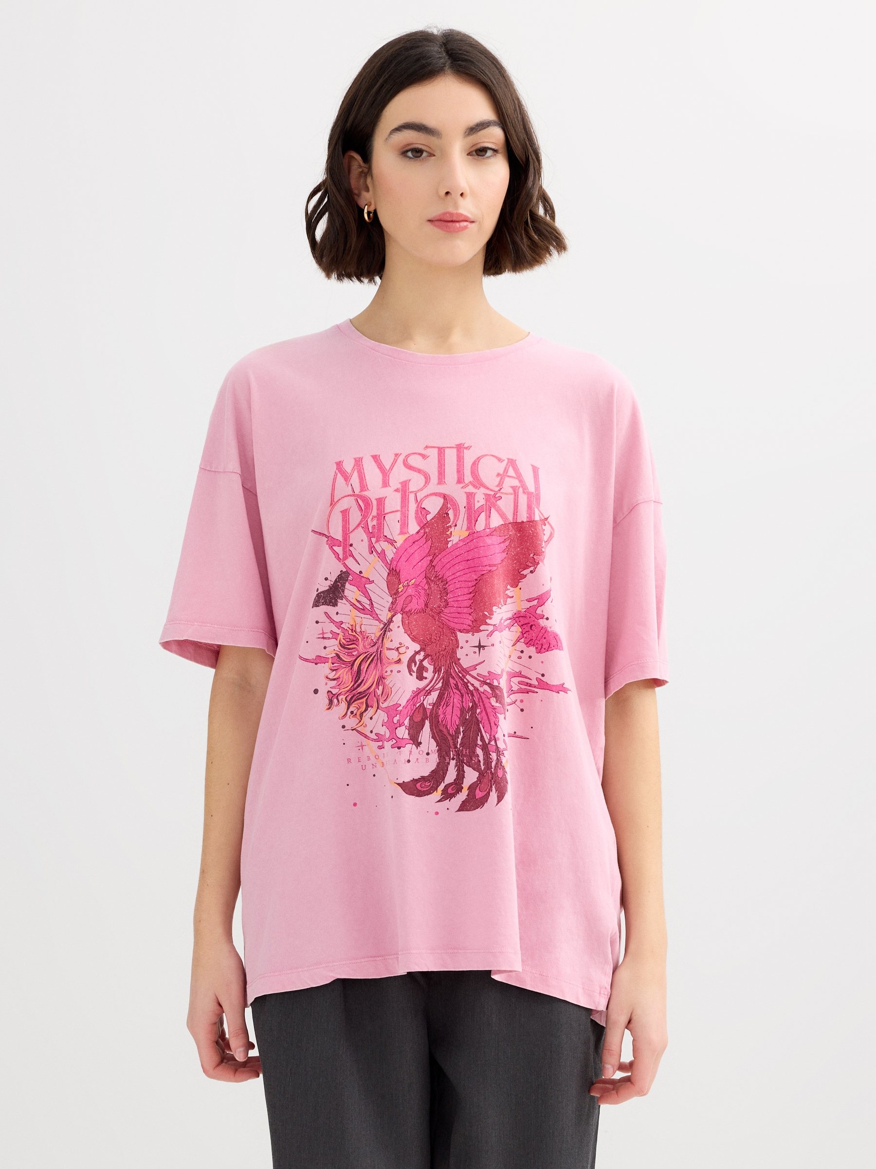 Camiseta oversize rosa
