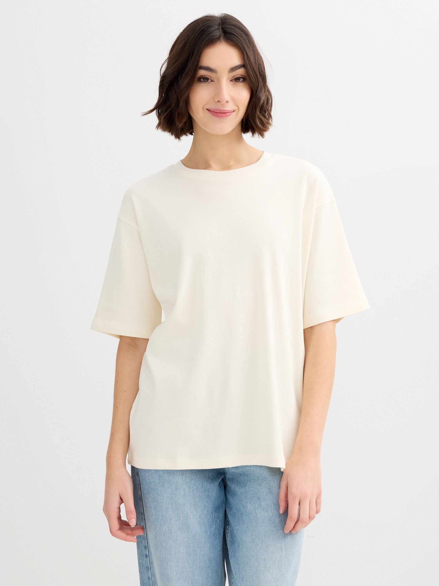 Camiseta céu oversize off white vista meia frontal