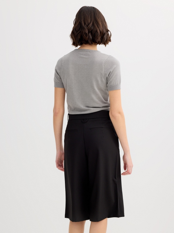 Basic round neck jersey medium grey middle back view