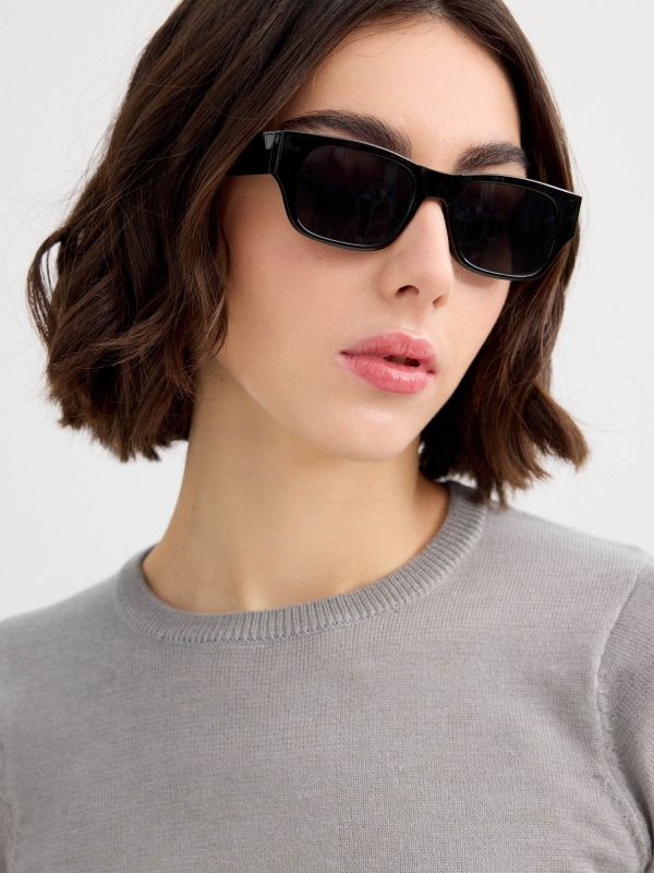 Basic round neck jersey medium grey detail view