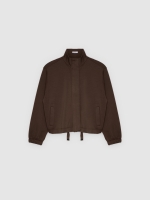 %Pto% Jaqueta básica gola alta chocolate vista frontal