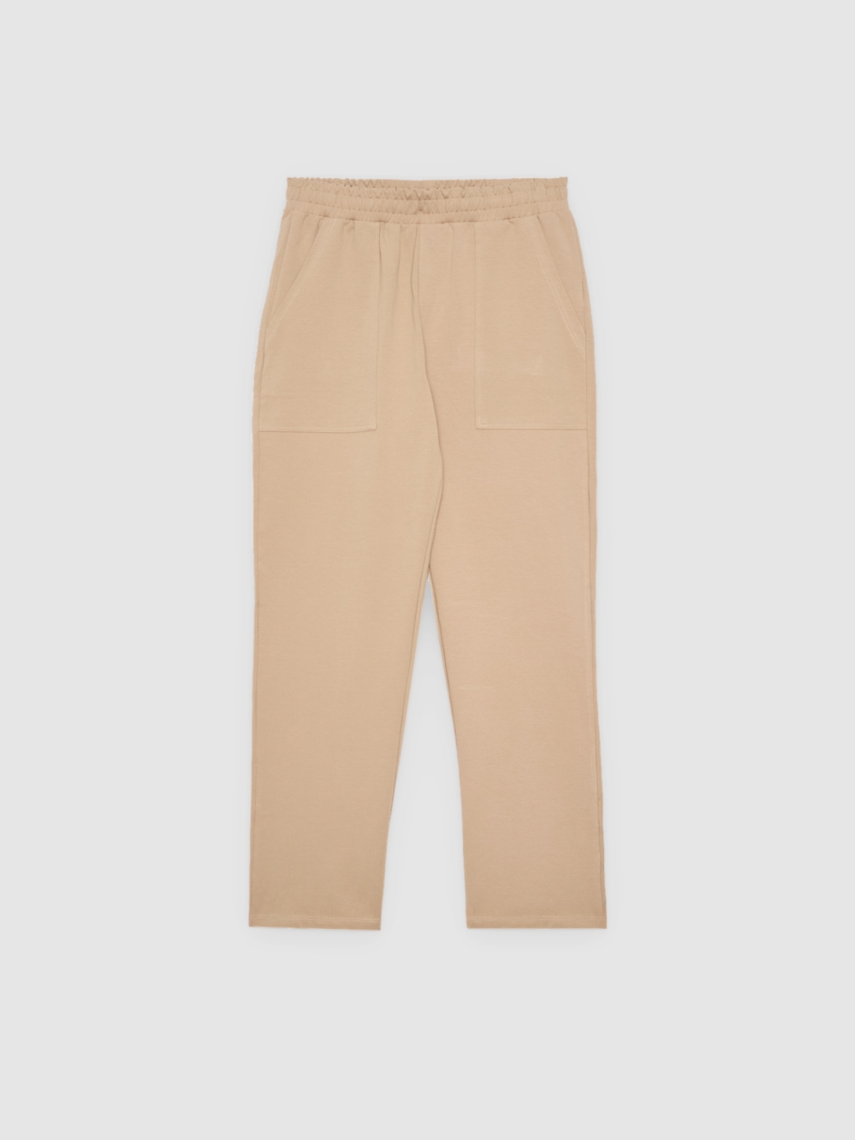 %Pto% Jogger felpa bolsillos beige vista frontal