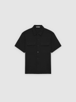 %Pto% Classic cotton shirt black front view
