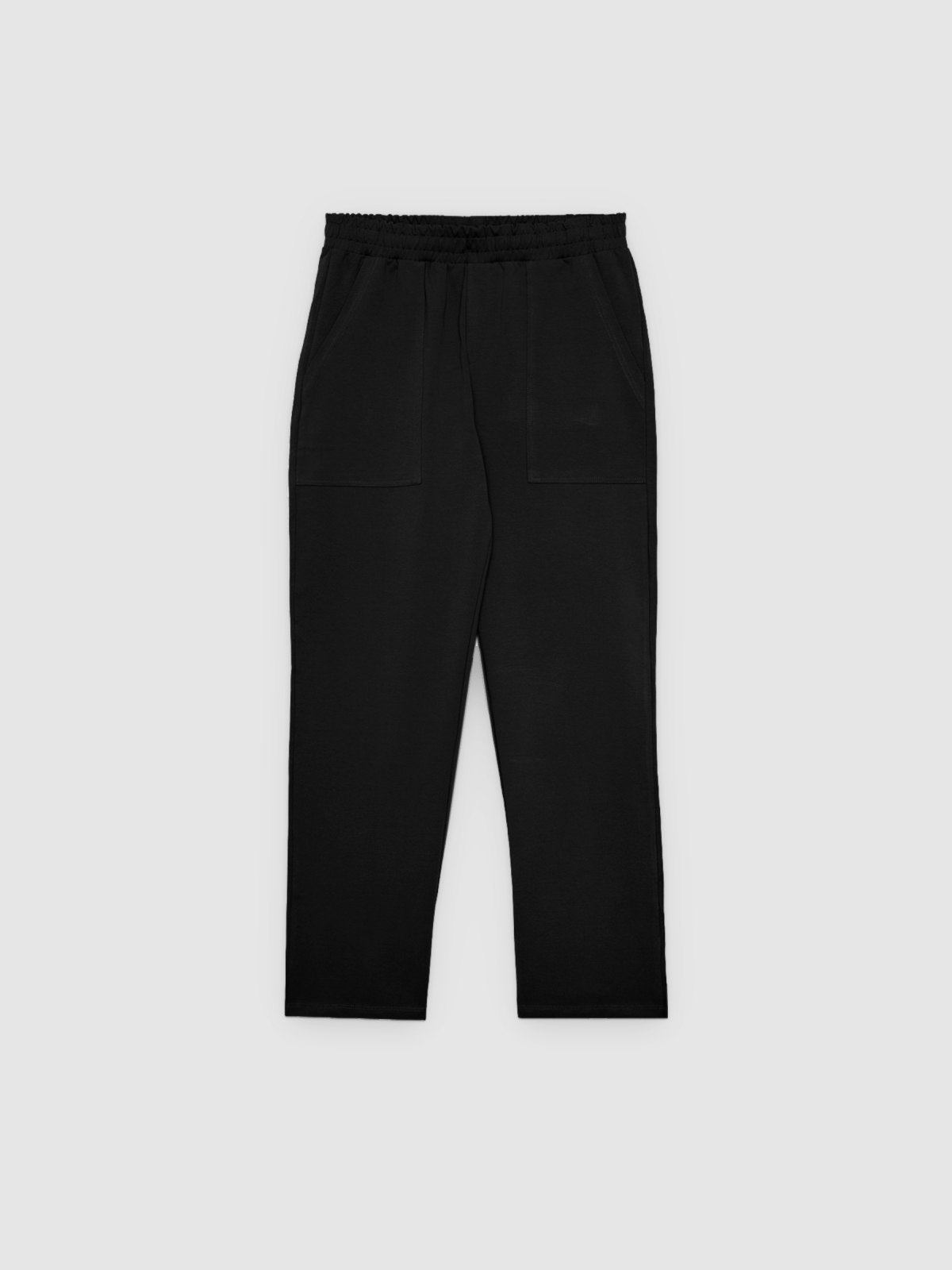 %Pto% Jogger fleece pockets black front view