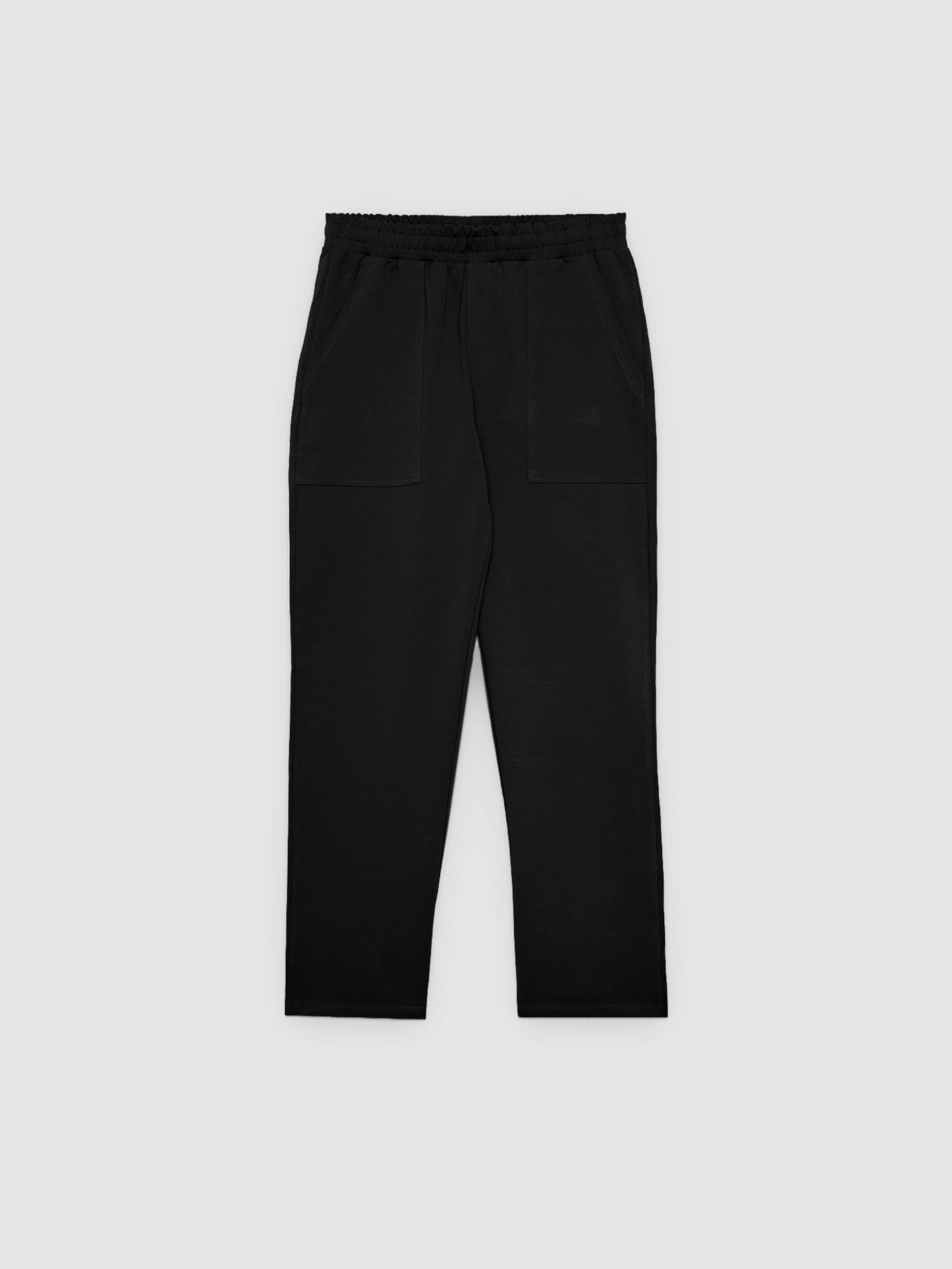  Jogger felpa bolsos preto vista frontal