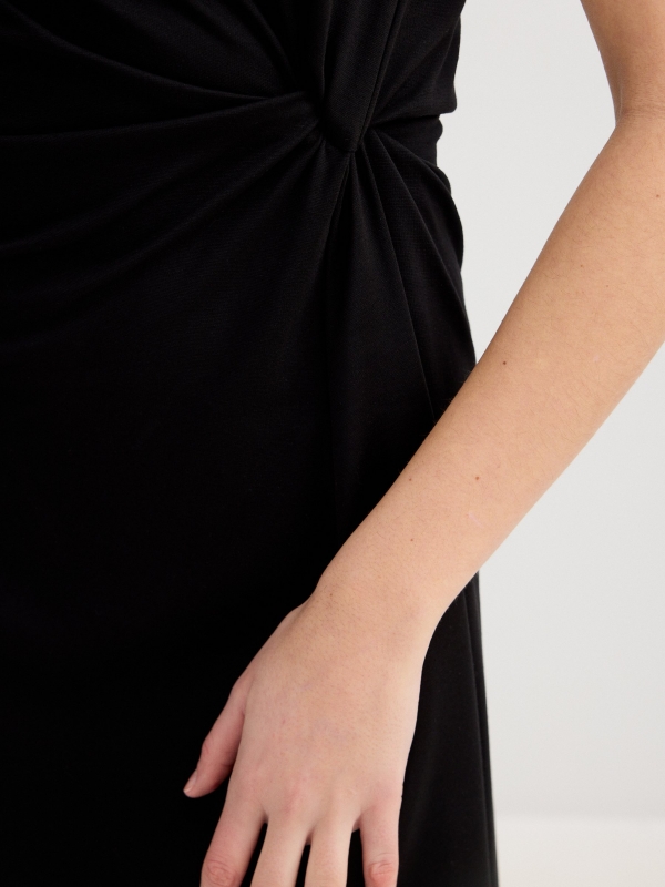 Flared midi dress black detail view