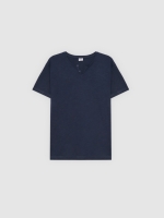 %Pto% Camiseta básica azul marinho vista frontal