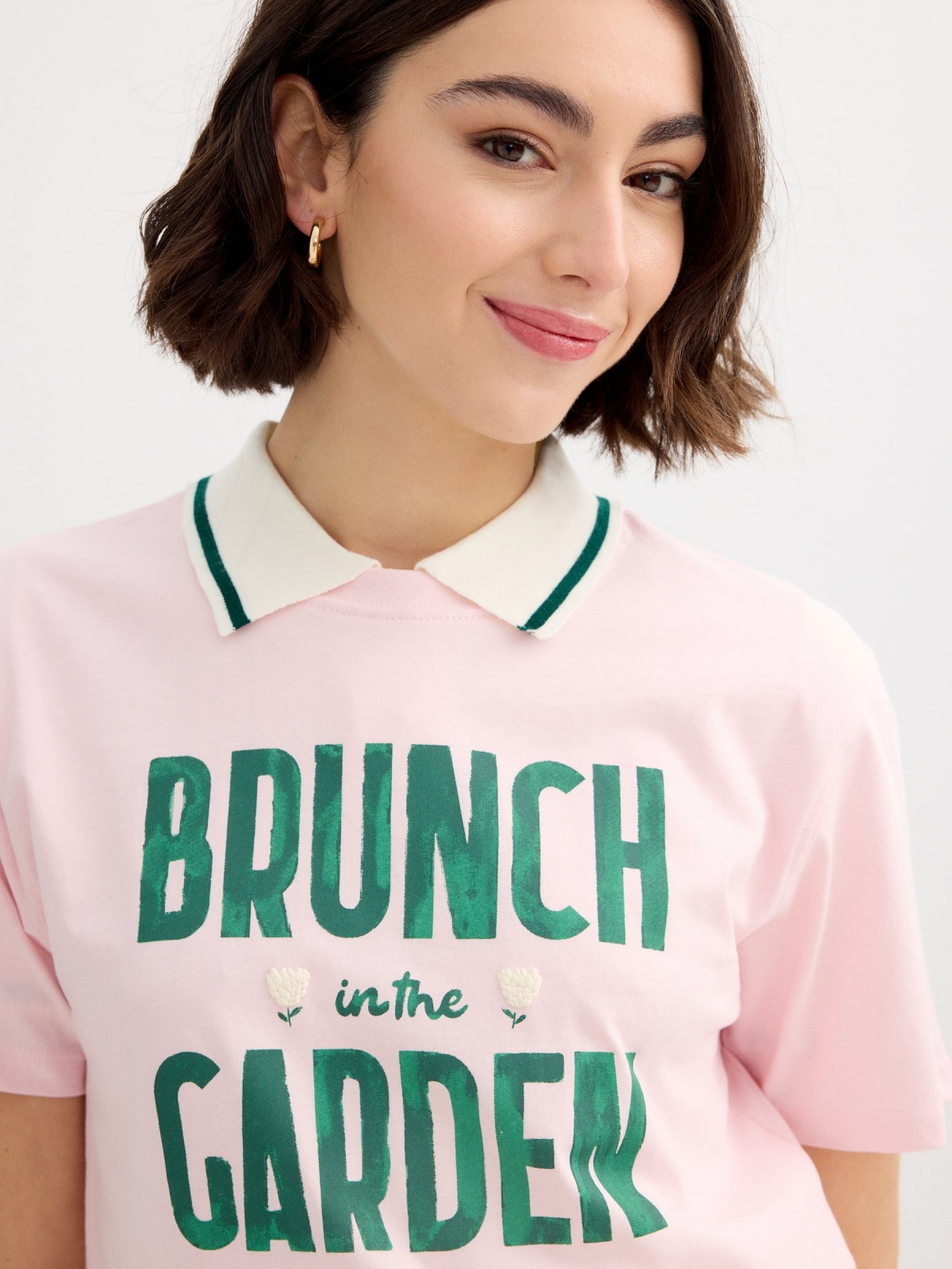 Brunch T-shirt light pink detail view