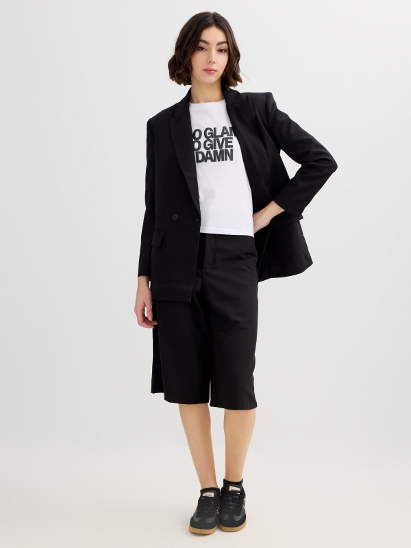 Camiseta glam algodão branco vista geral frontal