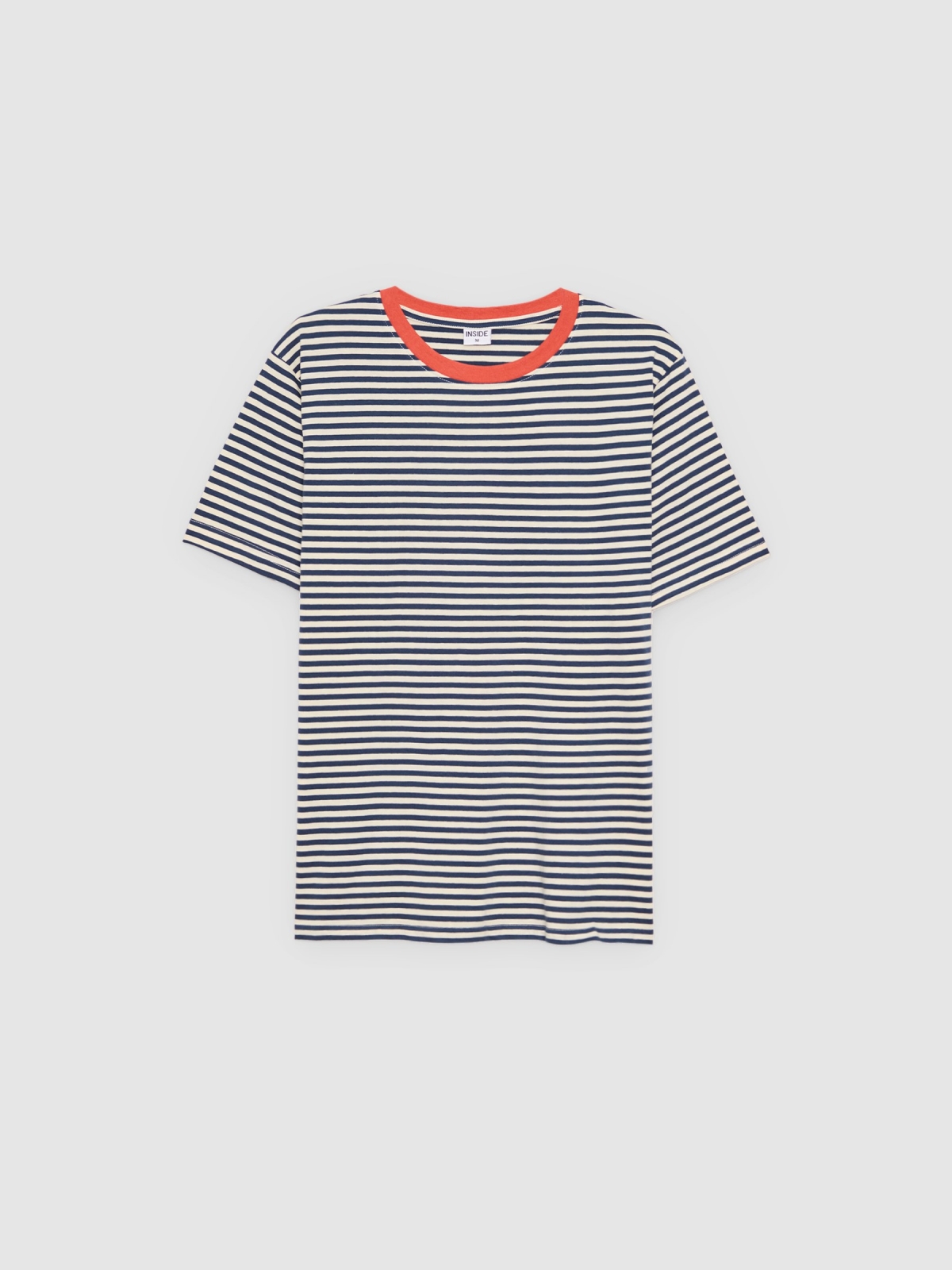 %Pto% Casual striped shirt petrol blue front view