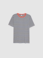 %Pto% Casual striped shirt petrol blue front view