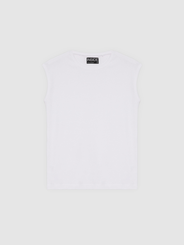 Basic sleeveless shirt white front view