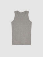 %Pto% Basic ribbed tank top grey front view