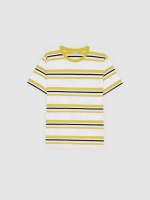 %Pto% Striped round neck t-shirt white front view