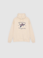 %Pto% Hoodie with print raw front view
