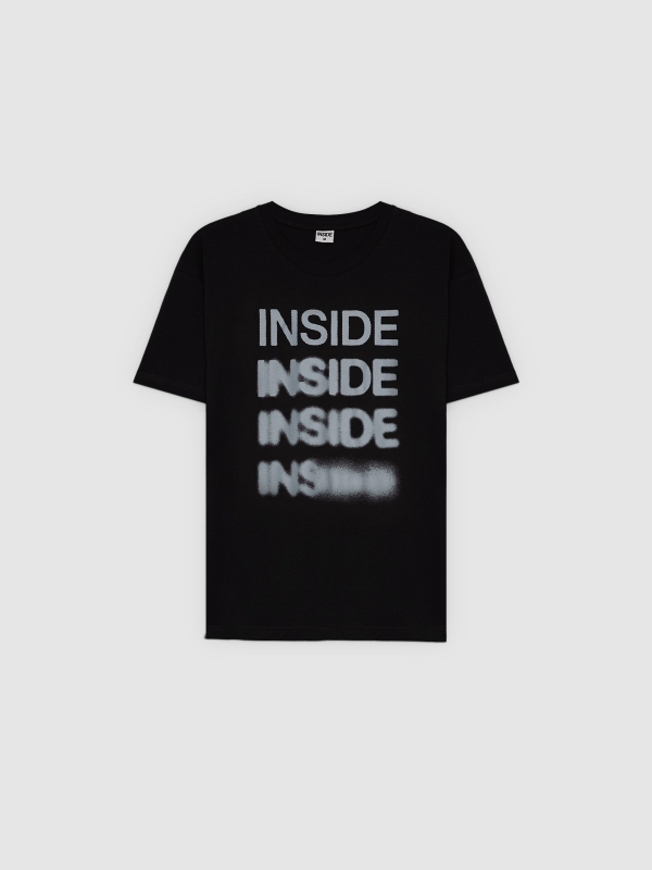  Striped t-shirt with graphic Inside text black front view