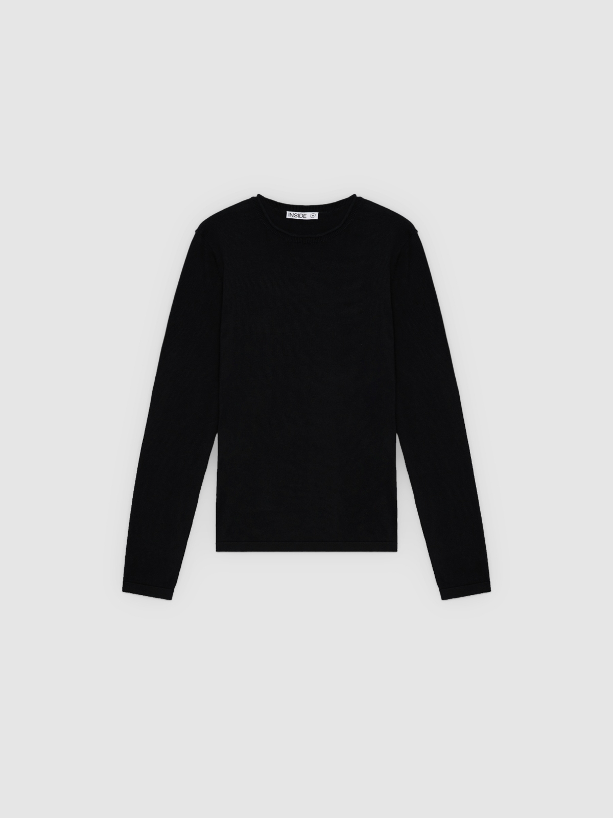 %Pto% Basic round neck jersey black front view