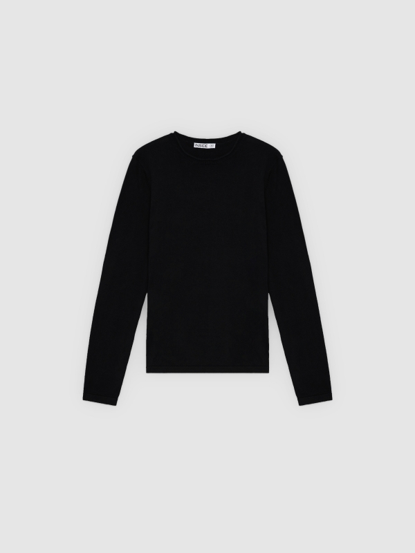  Basic round neck jersey black front view