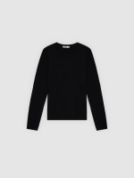 %Pto% Jersey básico cuello redondo negro vista frontal