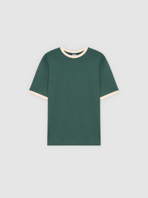  Basic Round Neck T-Shirt dark green front view