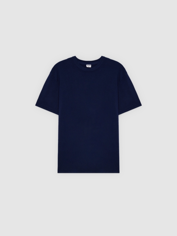  Basic short-sleeve t-shirt blue front view