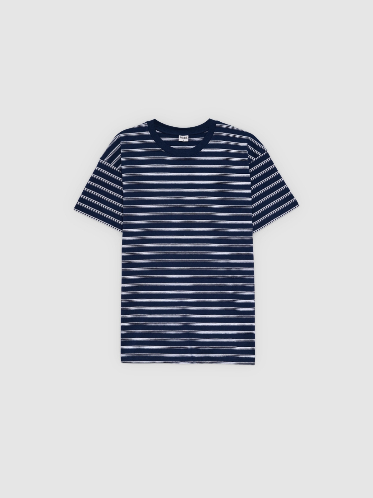 %Pto% Short sleeve striped t-shirt blue front view
