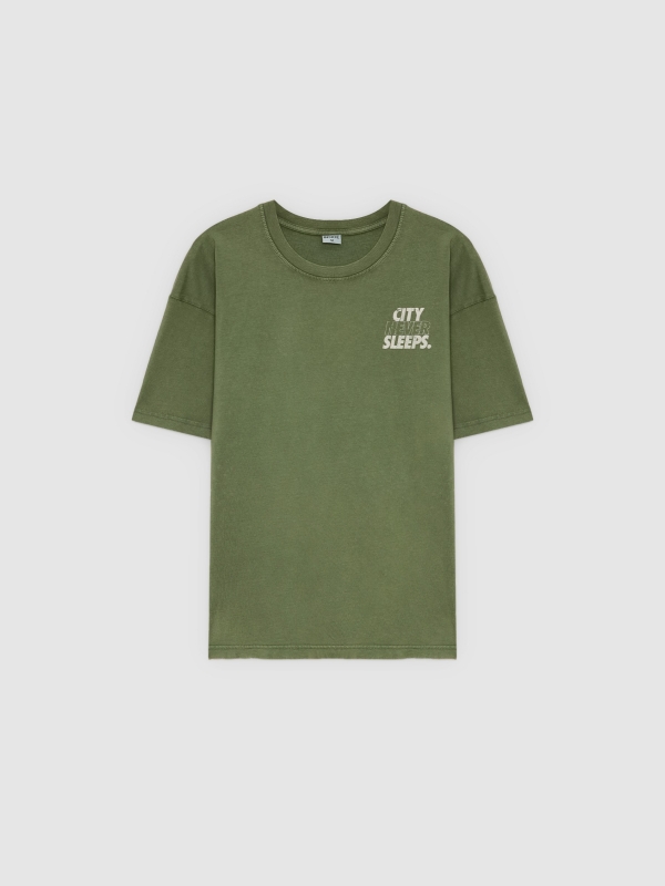  City Never Sleeps T-shirt green front view