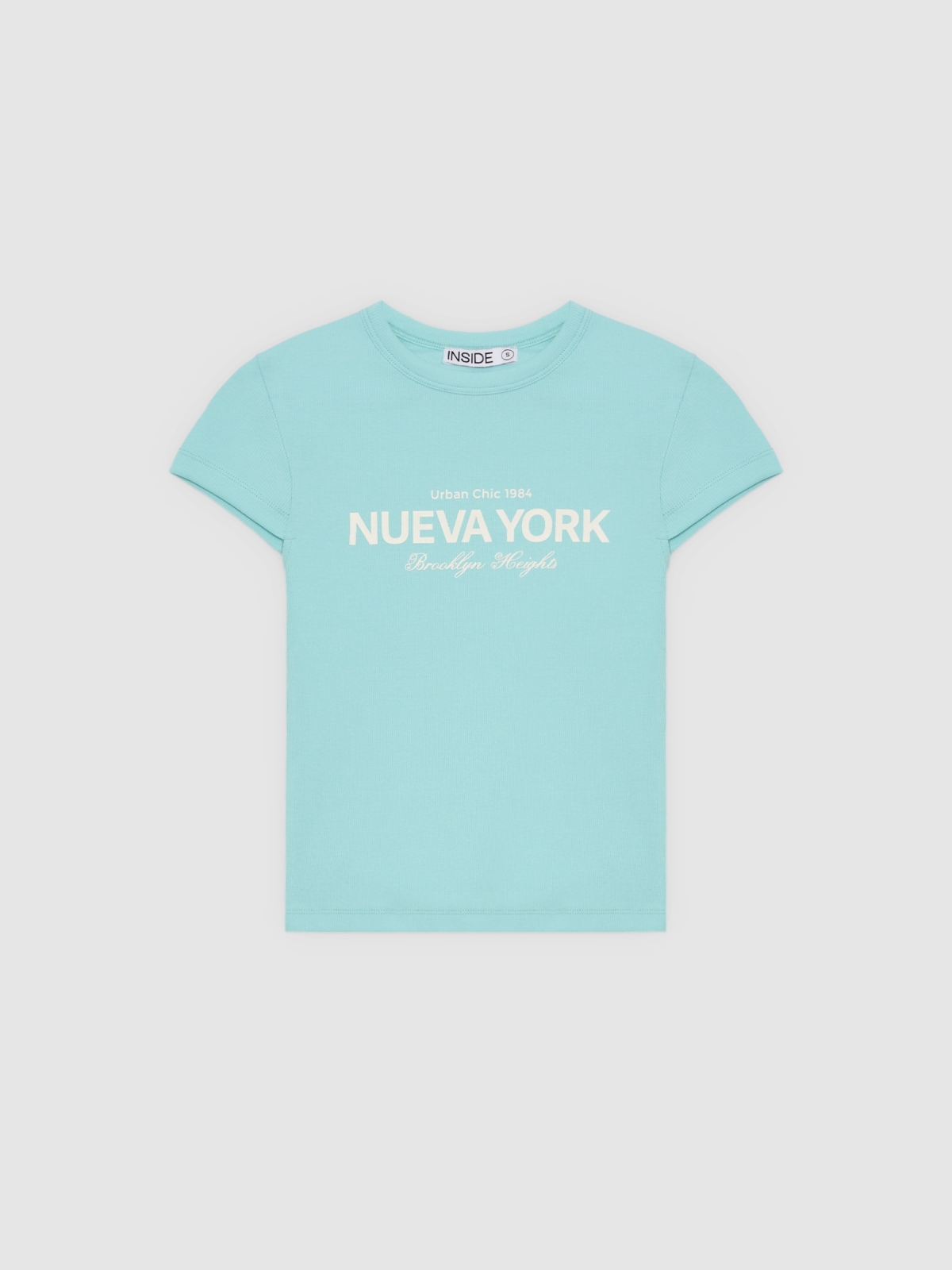 %Pto% Camiseta rib Nueva York azul claro vista frontal