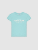 %Pto% Camiseta rib Nueva York azul claro vista frontal