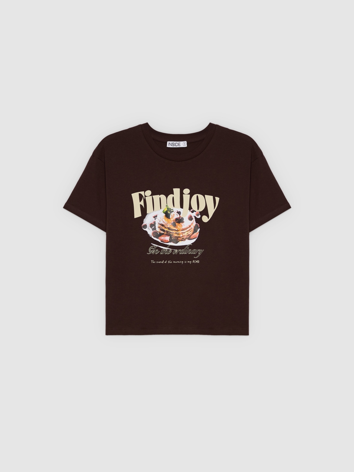%Pto% Camiseta oversized Findjoy chocolate vista frontal