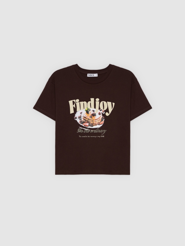  Oversized T-shirt Findjoy chocolate front view