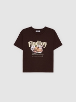 %Pto% Camiseta oversized Findjoy chocolate vista frontal