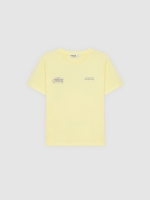 %Pto% Camiseta algodón Flower amarillo pastel vista frontal