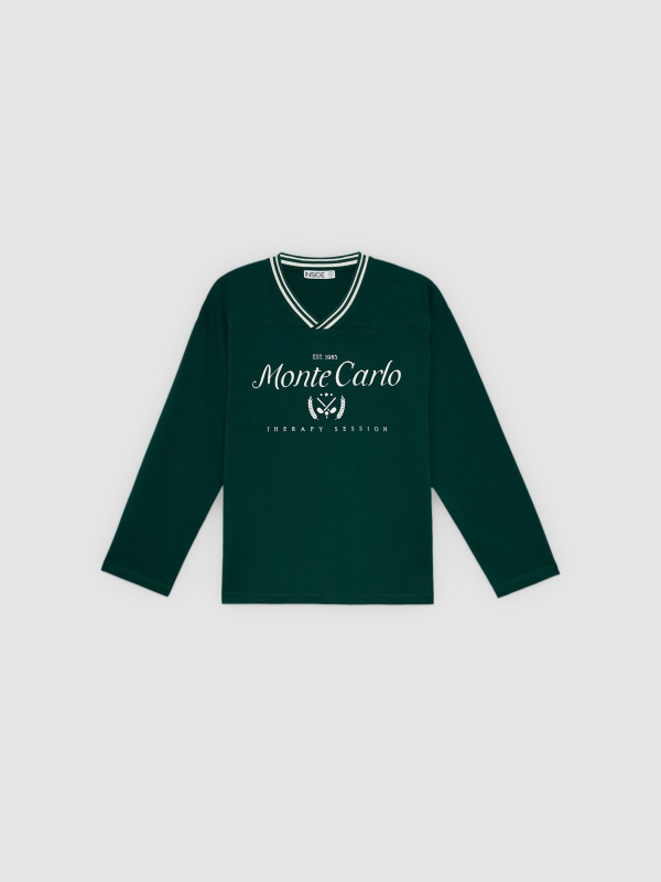  Camiseta Monte Carlo algodão verde escuro vista frontal