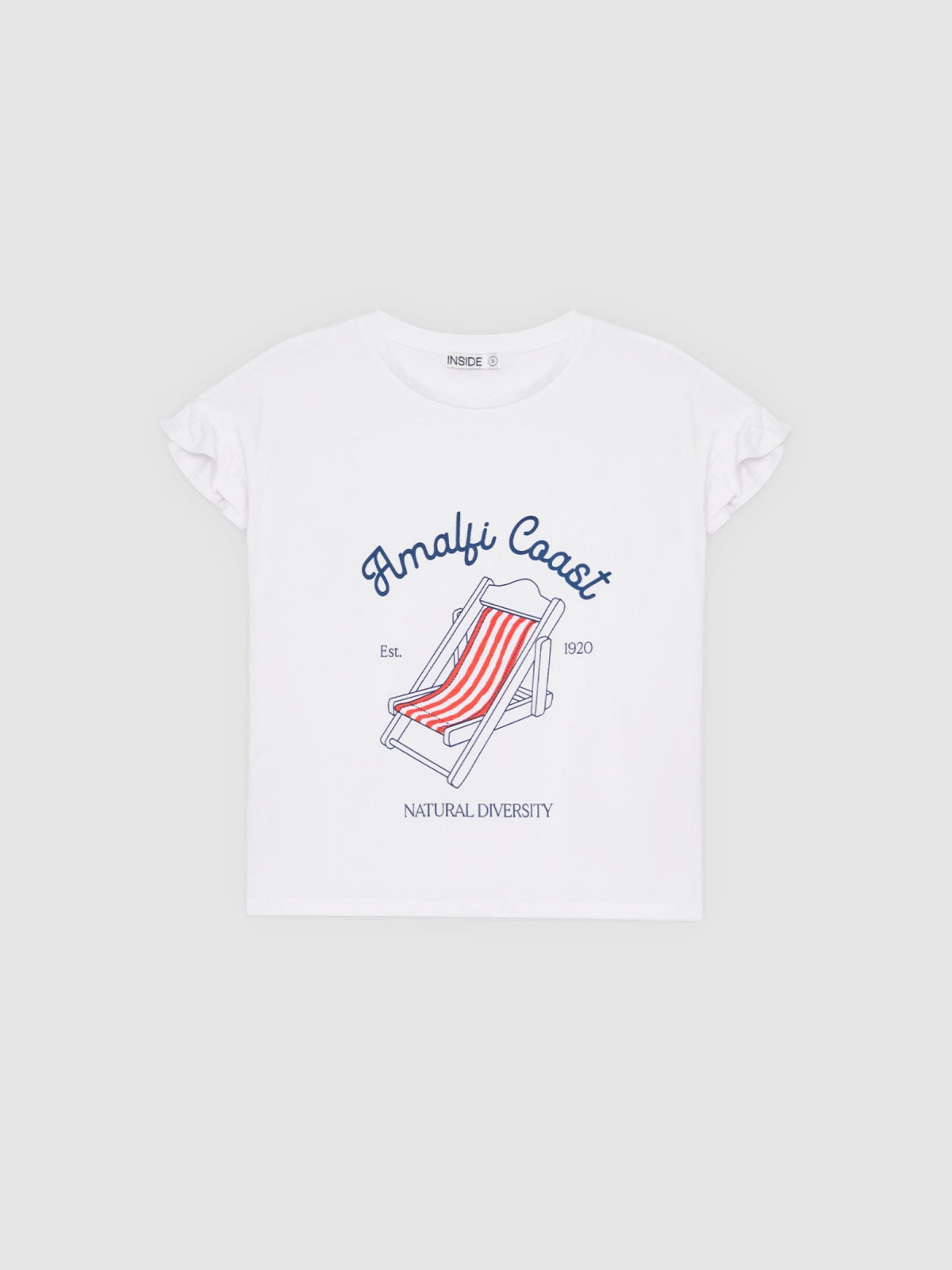 %Pto% Camiseta volantes Amalfi Coast blanco vista frontal