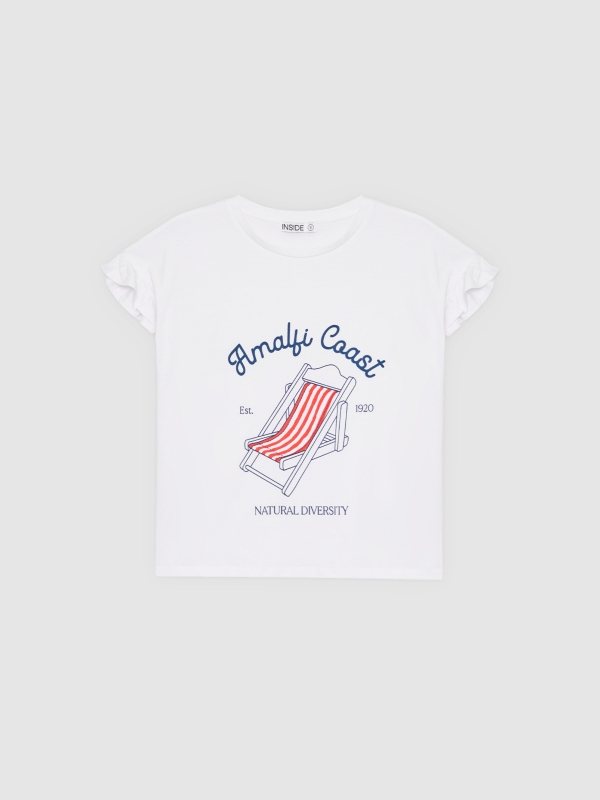 Camiseta volantes Amalfi Coast blanco vista frontal