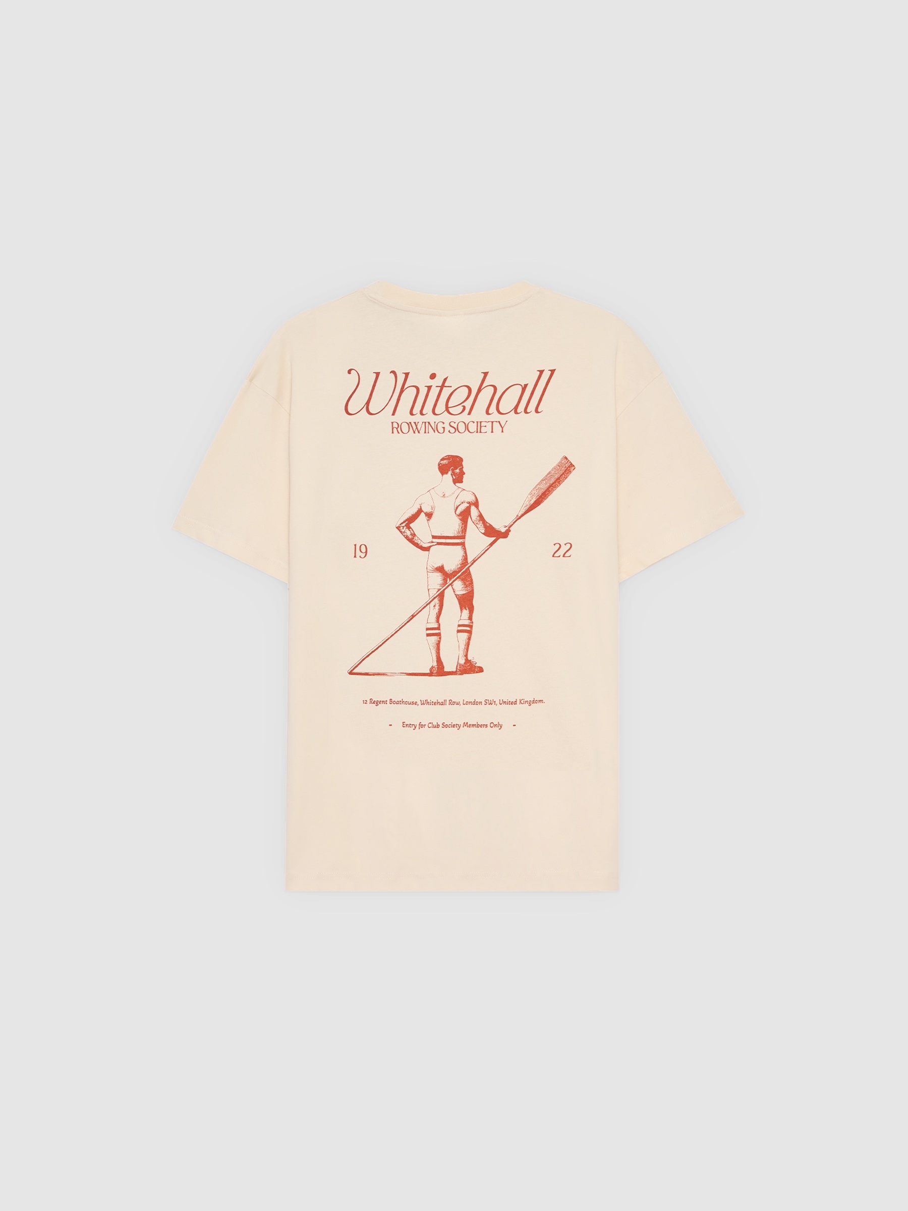 Camiseta Whitehall crua vista meia frontal