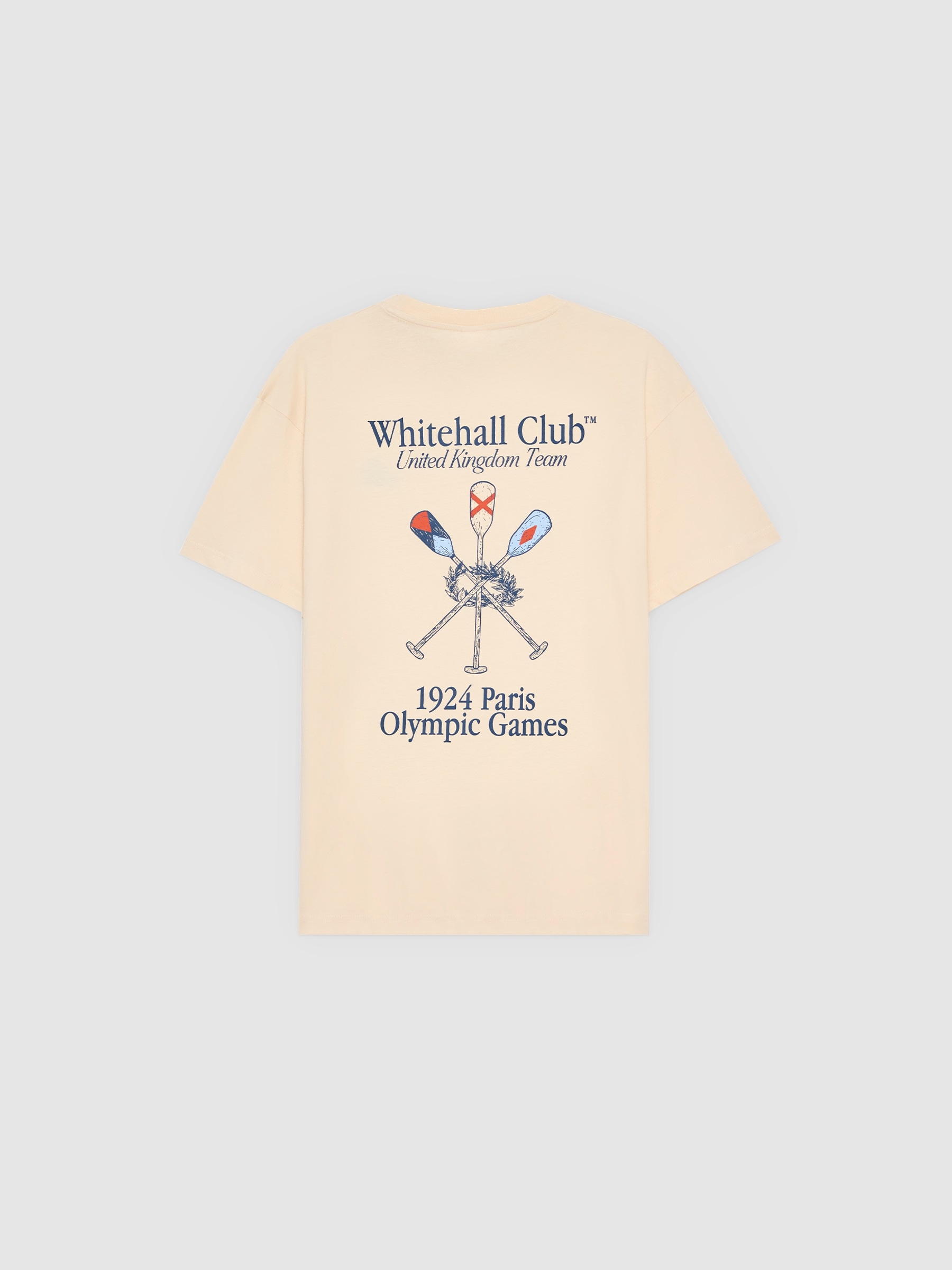 Camiseta Olympic Games off white vista meia frontal