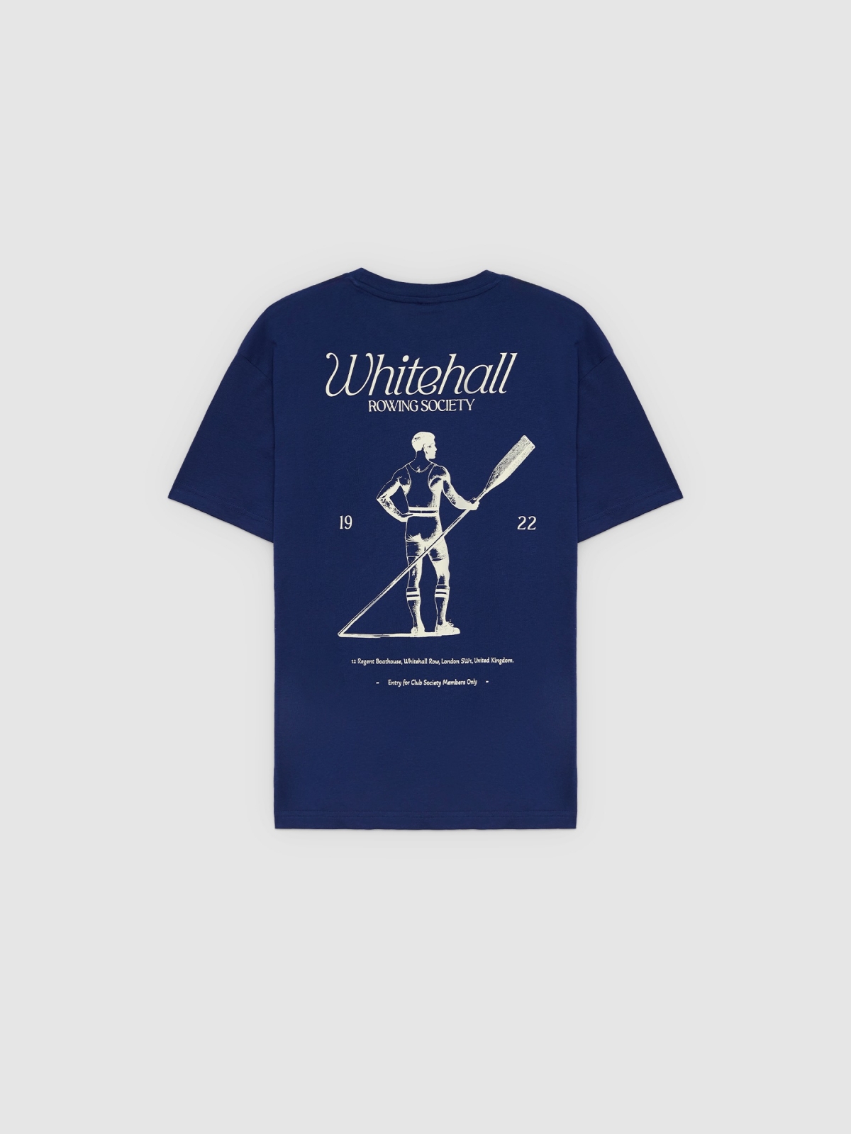 Whitehall T-shirt blue back view
