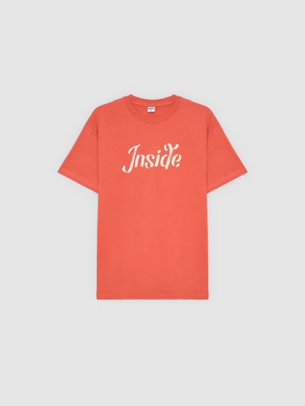  Inside Short Sleeve T-Shirt brick red front view