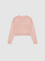 %Pto% Jersey cuello redondo rosa claro vista frontal